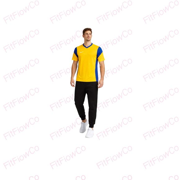 Nike Other - Nike Men’s Dri-FIT Athletic Top Yellow Blue Slim Fit Size S NWT